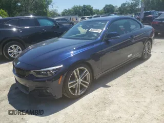 2018 BMW 4 Series 440i z VIN WBA4Z5C5XJEE16508, wystawiony jako Copart lot #52080845 z przebiegiem 57 184 mil mil oraz Szkoda całkowita • Salvage title. Historia ofert i sprzedaży dostępna na DreamBid. Obrazek 1.