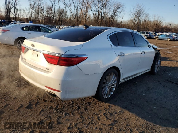 2016 Kia K900 Luxury with VIN KNALW4D41G6031150, listed as a Copart auction lot 84642644 with 128,068 mi miles and Salvage Title. Bid and sale history available at carsss.com. Image 3.