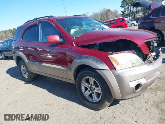 2005 Kia Sorento LX with VIN KNDJD733355356184, listed as a IAAI auction lot 41348024 with 203,344 mi miles. Bid and sale history available at carsss.com. Image 1.