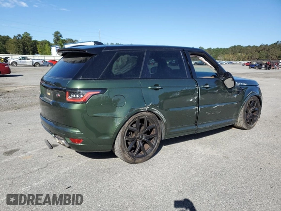 2020 Land Rover Range Rover Sport SVR with VIN SALWZ2RE2LA742059, listed as a Copart auction lot 75480074 with 44,586 mi miles and Salvage Title. Bid and sale history available at carsss.com. Image 3.