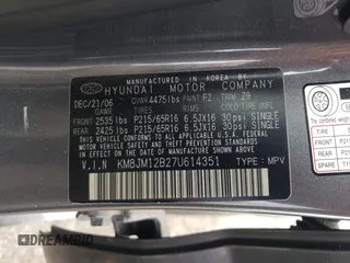 2007 Hyundai Tucson GLS with VIN KM8JM12B27U614351, listed as a Copart auction lot 69491404 with 127,278 mi miles and Salvage Title. Bid and sale history available at carsss.com. Image 15.