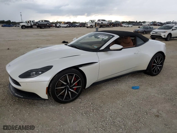 2020 Aston Martin DB11 with VIN SCFRMFCWXLGM09361, listed as a Copart auction lot 74208744 with 10,972 mi miles and Salvage Title. Bid and sale history available at carsss.com. Image 1.