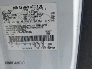 2012 Ford F-150 XL z VIN 1FTFX1EF4CKE08390, wystawiony jako IAAI lot #42085610 z przebiegiem 180 944 mil mil oraz . Historia ofert i sprzedaży dostępna na DreamBid. Obrazek 9.