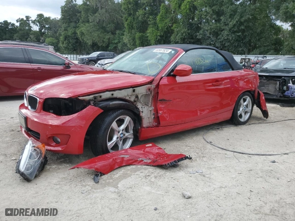 2012 BMW 1 Series 128i with VIN WBAUL7C52CVE87329, listed as a Copart auction lot 52867624 with 91,237 mi miles and Salvage Title. Bid and sale history available at carsss.com. Image 1.