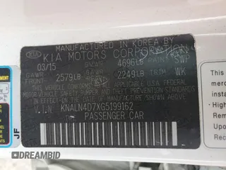 2016 Kia Cadenza Premium with VIN KNALN4D7XG5199162, listed as a Copart auction lot 71220124 with 115,678 mi miles and Salvage Title. Bid and sale history available at carsss.com. Image 12.