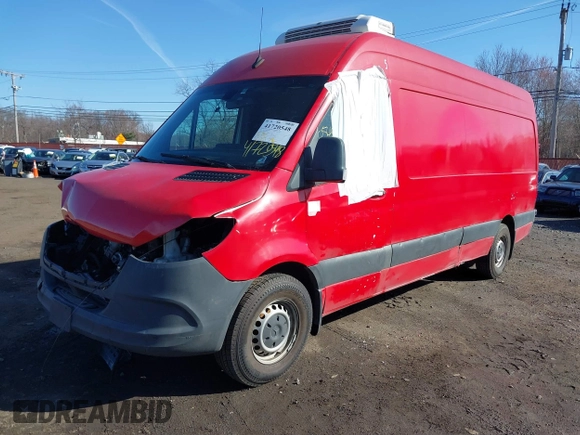 2021 Mercedes-Benz Sprinter Cargo with VIN W1Y4ECHY4MT070552, listed as a IAAI auction lot 41720548 with 110,401 mi miles and . Bid and sale history available at carsss.com. Image 2.