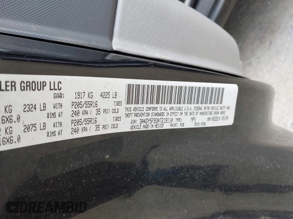 2010 Chrysler PT Cruiser with VIN 3A4GY5F93AT219110, listed as a IAAI auction lot 42136540 with 117,894 mi miles and . Bid and sale history available at carsss.com. Image 9.