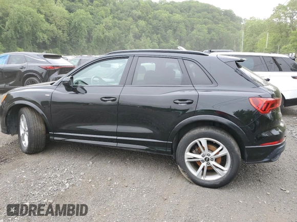 2021 Audi Q3 S line Premium with VIN WA1DECF39M1024927, listed as a Copart auction lot 58992105 with 100,886 mi miles and Salvage title. Bid and sale history available at DreamBid. Image 2.