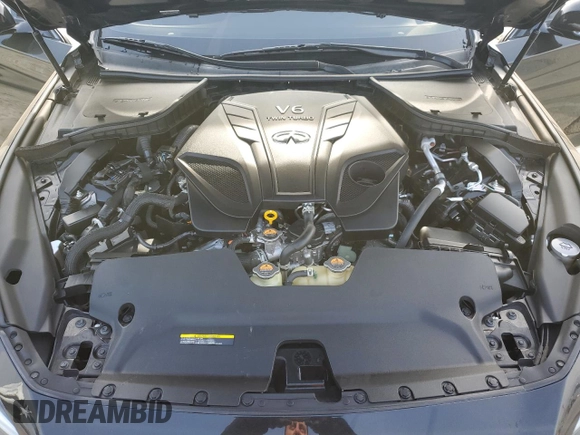 2021 Infiniti Q50 Red Sport 400 with VIN JN1FV7DP8MM850388, listed as a Copart auction lot 86922294 with 50,220 mi miles and Salvage Title. Bid and sale history available at DreamBid. Image 11.