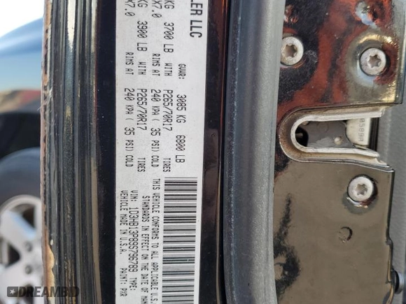 2009 Dodge Ram 1500 TRX with VIN 1D3HB13P89S796789, listed as a Copart auction lot 85600254 with 290,674 mi miles and Salvage Title. Bid and sale history available at carsss.com. Image 12.