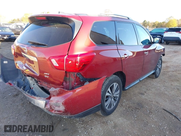 2017 Nissan Pathfinder SV with VIN 5N1DR2MM2HC653564, listed as a IAAI auction lot 40939356 with 176,168 mi miles. Bid and sale history available at carsss.com. Image 4.