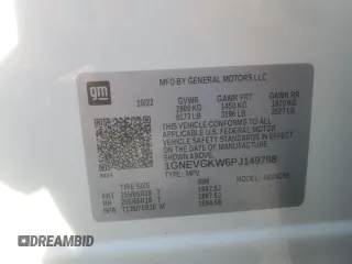 2023 Chevrolet Traverse LT Cloth with VIN 1GNEVGKW6PJ149798, listed as a Copart auction lot 63928305 with 93,962 mi miles and Clean title. Bid and sale history available at DreamBid. Image 12.