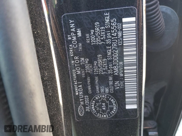 2024 Hyundai Tucson with VIN KM8JDDD27RU145565, listed as a Copart auction lot 75625264 with 16,357 mi miles and Salvage title. Bid and sale history available at DreamBid. Image 14.