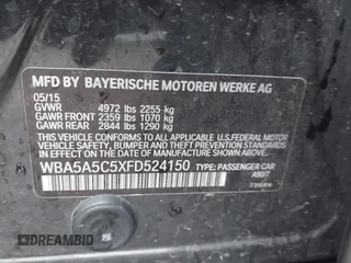 2015 BMW 5 Series 528i with VIN WBA5A5C5XFD524150, listed as a IAAI auction lot 42115568 with 133,145 mi miles and . Bid and sale history available at DreamBid. Image 9.
