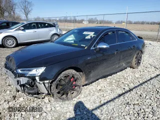2018 Audi S4 Premium Plus z VIN WAUB4AF40JA002157, wystawiony jako Copart lot #50392055 z przebiegiem Nie podano mil oraz Szkoda całkowita • Salvage title. Historia ofert i sprzedaży dostępna na DreamBid. Obrazek 1.