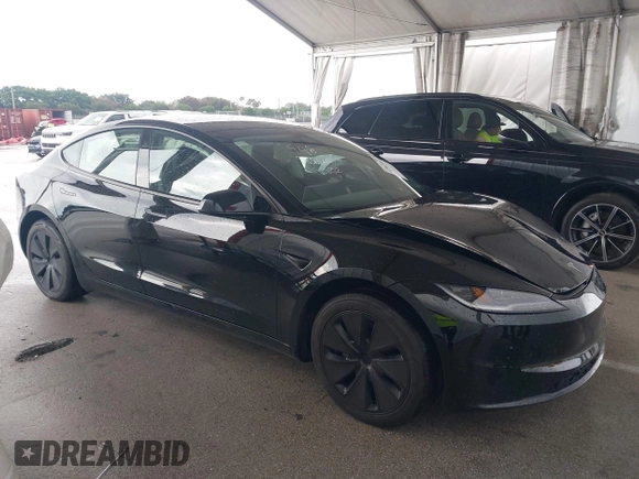 2024 Tesla Model 3 with VIN 5YJ3E1EA6RF731312, listed as a IAAI auction lot 41987407 with 5,025 mi miles and . Bid and sale history available at DreamBid. Image 1.