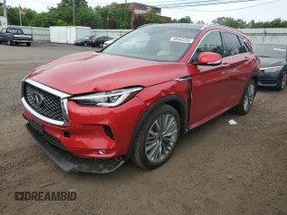 2023 Infiniti QX50 Autograph with VIN 3PCAJ5DB6PF103025, listed as a Copart auction lot 58462355 with 9,100 mi miles and Salvage title. Bid and sale history available at DreamBid. Image 1.