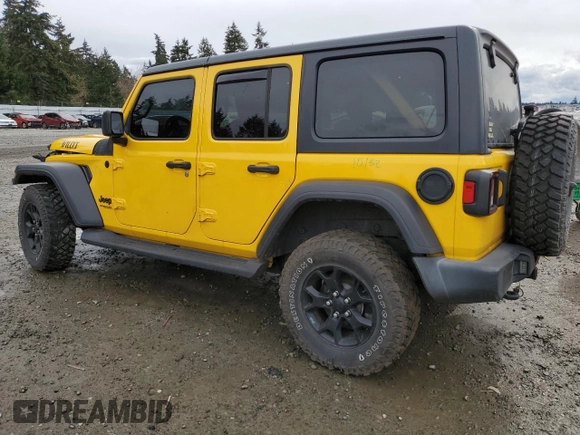 2021 Jeep Wrangler Unlimited Willys с VIN 1C4HJXDG5MW577822, выставлен на аукционе Copart как лот 48394495 с пробегом 72 557 миль миль и Списание • Salvage title. История ставок и продаж доступна на DreamBid. Изображение 2.