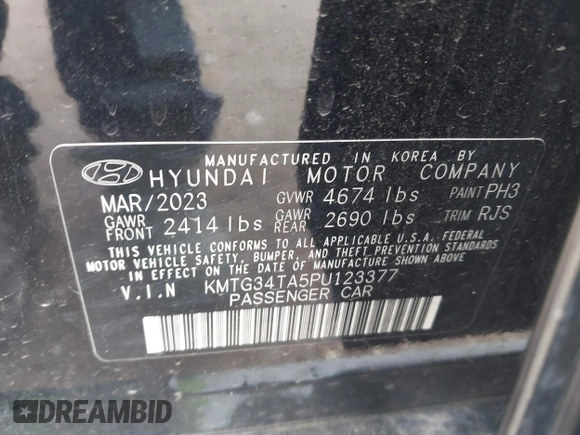 2023 Genesis G70 2.0T z VIN KMTG34TA5PU123377, wystawiony jako IAAI lot #41632566 z przebiegiem 12 184 mil mil oraz . Historia ofert i sprzedaży dostępna na DreamBid. Obrazek 9.