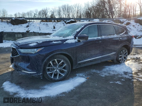 2023 Acura MDX w/Technology Package with VIN 5J8YE1H40PL031051, listed as a Copart auction lot 84453324 with 42,138 mi miles and Salvage Title. Bid and sale history available at carsss.com. Image 1.