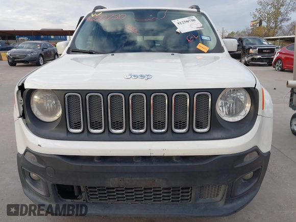 2015 Jeep Renegade Latitude with VIN ZACCJABT9FPB99964, listed as a IAAI auction lot 41250730 with 117,251 mi miles and . Bid and sale history available at carsss.com. Image 12.