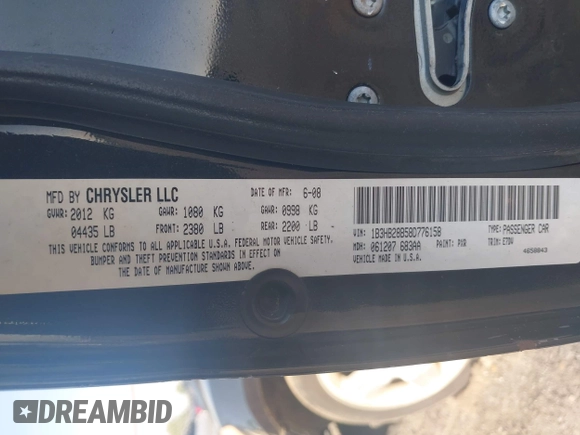 2008 Dodge Caliber SE with VIN 1B3HB28B58D776158, listed as a IAAI auction lot 41872879 with 197,843 mi miles and . Bid and sale history available at DreamBid. Image 9.