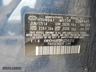 2015 Hyundai Elantra Limited with VIN KMHDH4AE2FU258352, listed as a Copart auction lot 47687265 with 138,322 mi miles and Clean Title. Bid and sale history available at carsss.com. Image 12.