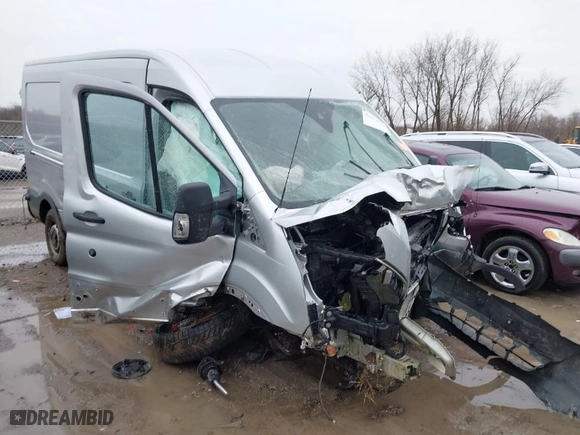 2017 Ford Transit Van with VIN 1FTYR2CG2HKA59709, listed as a IAAI auction lot 41934224 with 1 mi miles. Bid and sale history available at carsss.com. Image 1.