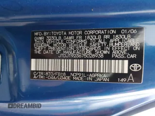 2007 Toyota Yaris with VIN JTDJT923675028938, listed as a Copart auction lot 56662235 with 213,056 mi miles and Clean Title. Bid and sale history available at DreamBid. Image 13.