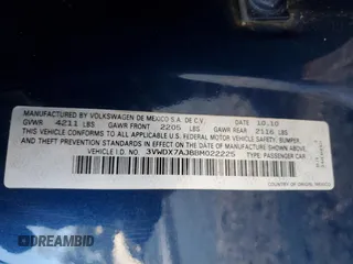 2011 Volkswagen Jetta SE with VIN 3VWDX7AJ8BM022225, listed as a Copart auction lot 84355224 with 101,887 mi miles and Clean title. Bid and sale history available at DreamBid. Image 12.