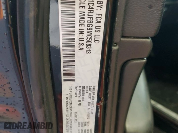 2021 Jeep Grand Cherokee 80th Anniversary with VIN 1C4RJFBG9MC508313, listed as a Copart auction lot 55622475 with Not Provided miles and Salvage Title. Bid and sale history available at DreamBid. Image 13.