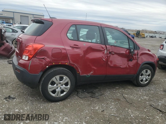 2015 Chevrolet Trax LS with VIN KL7CJKSB1FB159740, listed as a Copart auction lot 44644725 with 83,378 mi miles and Salvage Title. Bid and sale history available at carsss.com. Image 3.