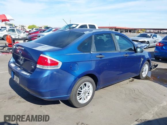 2008 Ford Focus SE with VIN 1FAHP35N08W197111, listed as a IAAI auction lot 42072726 with 109,587 mi miles. Bid and sale history available at carsss.com. Image 4.