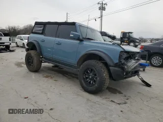 2021 Ford Bronco with VIN 1FMEE5DP3MLB01982, listed as a Copart auction lot 48349085 with 91,060 mi miles and Salvage Title. Bid and sale history available at DreamBid. Image 4.