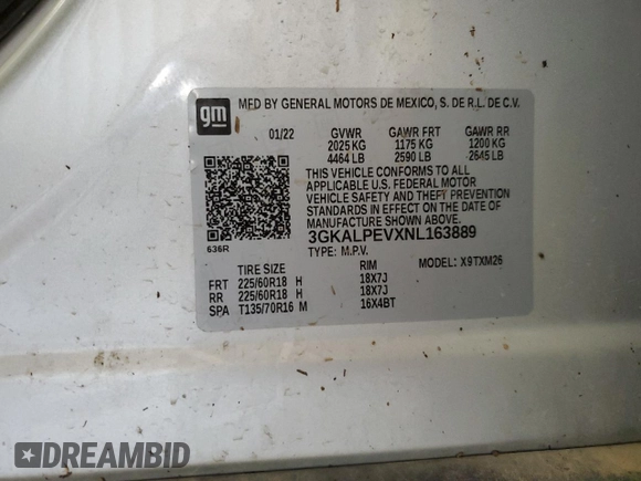 2022 GMC Terrain SLT with VIN 3GKALPEVXNL163889, listed as a Copart auction lot 71799184 with 30,697 mi miles and Salvage Title. Bid and sale history available at carsss.com. Image 13.