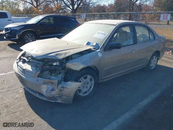 2002 Honda Civic LX with VIN 2HGES16642H552358, listed as a IAAI auction lot 40757858 with 138,320 mi miles. Bid and sale history available at carsss.com. Image 2.