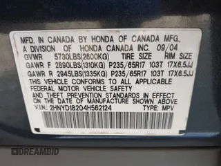 2004 Acura MDX with VIN 2HNYD18204H562124, listed as a IAAI auction lot 41453903 with 146,999 mi miles. Bid and sale history available at carsss.com. Image 9.