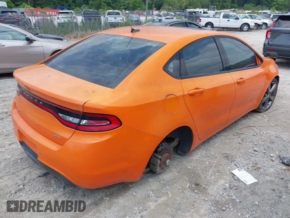 2014 Dodge Dart GT with VIN 1C3CDFEB8ED741922, listed as a IAAI auction lot 42388107 with Not provided miles and . Bid and sale history available at DreamBid. Image 4.