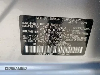 2024 Subaru Crosstrek z VIN JF2GUABC7R8892084, wystawiony jako Copart lot #88164275 z przebiegiem 289 mil mil oraz Szkoda całkowita • Salvage title. Historia ofert i sprzedaży dostępna na DreamBid. Obrazek 14.