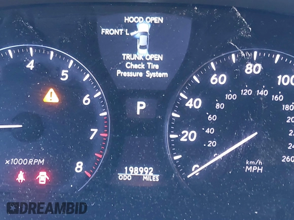 2007 Lexus LS 460 z VIN JTHBL46F475008259, wystawiony jako IAAI lot #38420663 z przebiegiem 198 992 mil mil oraz . Historia ofert i sprzedaży dostępna na DreamBid. Obrazek 7.