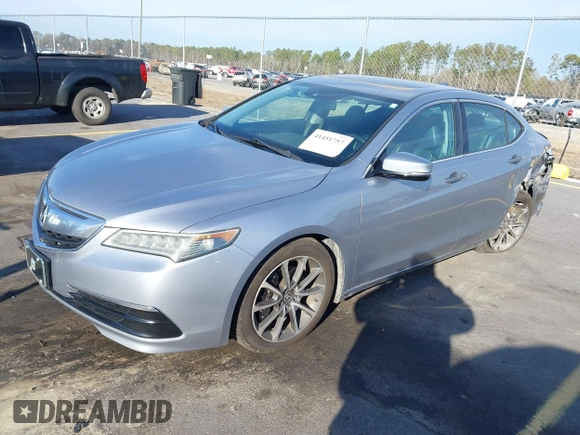 2015 Acura TLX V6 Tech with VIN 19UUB2F51FA017999, listed as a IAAI auction lot 41451757 with 123,619 mi miles. Bid and sale history available at carsss.com. Image 20.
