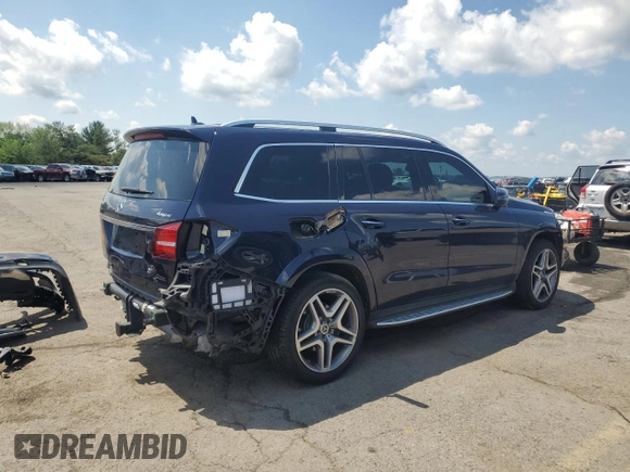 2017 Mercedes-Benz GLS 550 with VIN 4JGDF7DE4HA906037, listed as a Copart auction lot 58601465 with 72,064 mi miles and Salvage title. Bid and sale history available at DreamBid. Image 3.