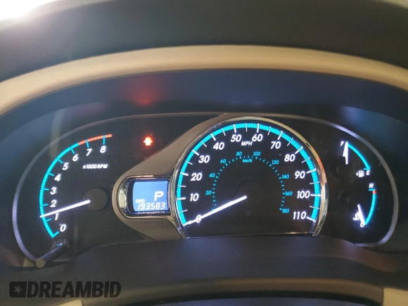 2013 Toyota Sienna XLE with VIN 5TDDK3DC9DS070424, listed as a Copart auction lot 61406715 with 193,583 mi miles and Salvage title. Bid and sale history available at DreamBid. Image 9.