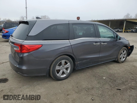 2020 Honda Odyssey EX-L with VIN 5FNRL6H75LB068609, listed as a Copart auction lot 52558295 with 59,841 mi miles and Salvage Title. Bid and sale history available at carsss.com. Image 3.