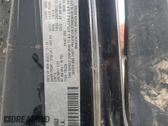 2024 Jeep Gladiator Sport z VIN 1C6HJTAGXRL109663, wystawiony jako Copart lot #54625495 z przebiegiem Nie podano mil oraz Nie do naprawy • Non repairable. Historia ofert i sprzedaży dostępna na DreamBid. Obrazek 13.