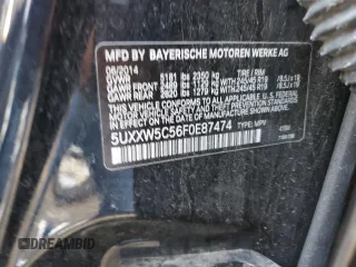2015 BMW X4 xDrive35i with VIN 5UXXW5C56F0E87474, listed as a Copart auction lot 39752004 with 116,806 mi miles. Bid and sale history available at carsss.com. Image 15.