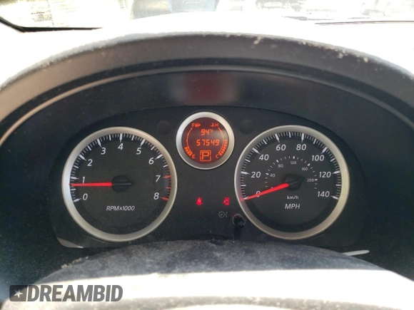 2012 Nissan Sentra SR with VIN 3N1AB6AP2CL607721, listed as a Copart auction lot 62948695 with 57,549 mi miles and Salvage title. Bid and sale history available at DreamBid. Image 9.