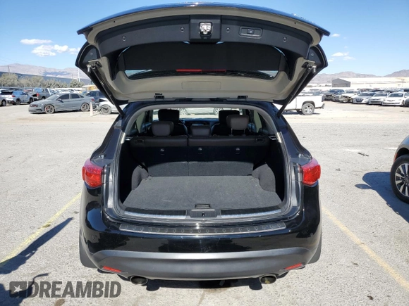 2016 Infiniti QX70 with VIN JN8CS1MU4GM670913, listed as a Copart auction lot 44271595 with 66,151 mi miles and Salvage title. Bid and sale history available at DreamBid. Image 6.