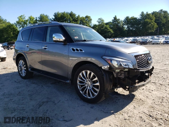 2017 Infiniti QX80 with VIN JN8AZ2NC3H9432070, listed as a Copart auction lot 60469744 with 52,173 mi miles and Salvage Title. Bid and sale history available at carsss.com. Image 4.