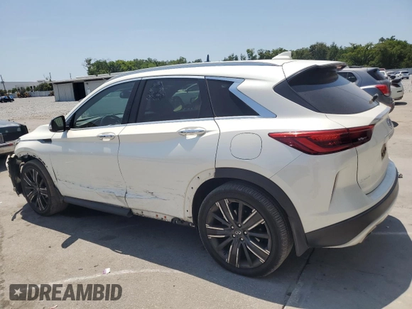 2021 Infiniti QX50 Luxe z VIN 3PCAJ5BA1MF120269, wystawiony jako Copart lot #58156515 z przebiegiem 65 464 mil mil oraz Szkoda całkowita • Salvage title. Historia ofert i sprzedaży dostępna na DreamBid. Obrazek 2.